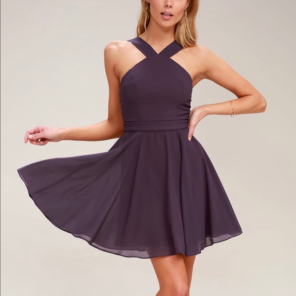 Lulus Purple Skater Dress